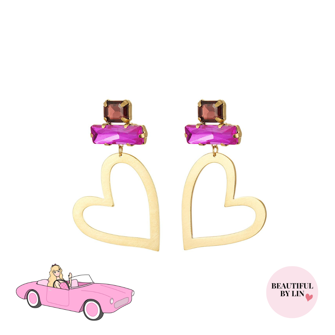 Cabrio Pink Statement oorbellen