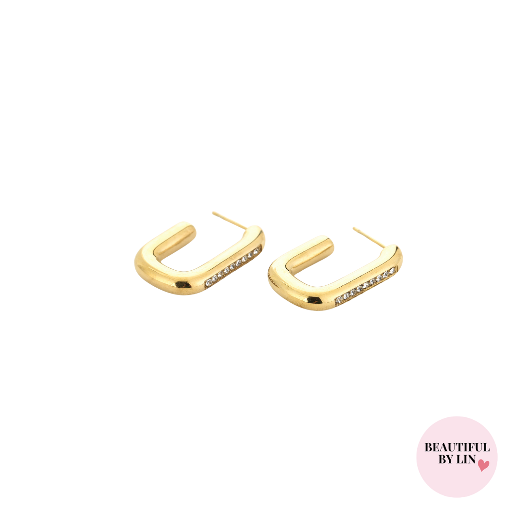 Luxury oorbellen met steentjes