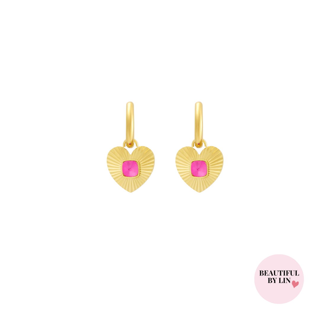 Fashion Girl oorbellen roze goud