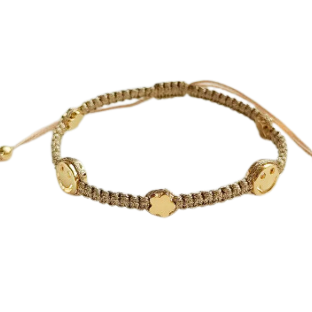 Gouddraad armband smile