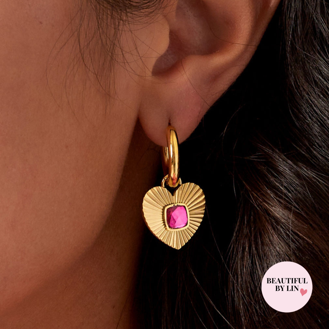 Fashion Girl oorbellen roze goud