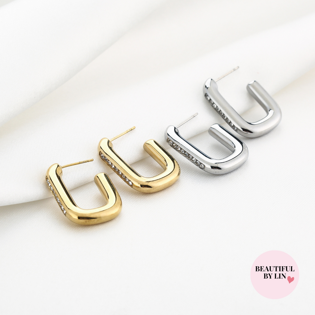 Luxury oorbellen met steentjes