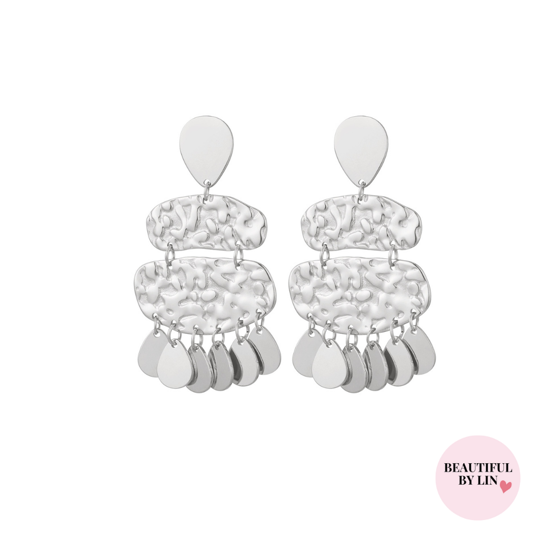 Gouden Statement oorbellen asymmetrisch