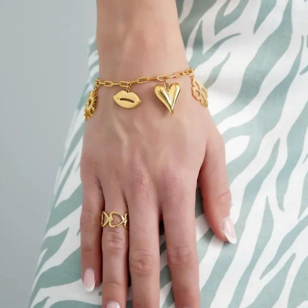 Bedelarmband met Floral lovers