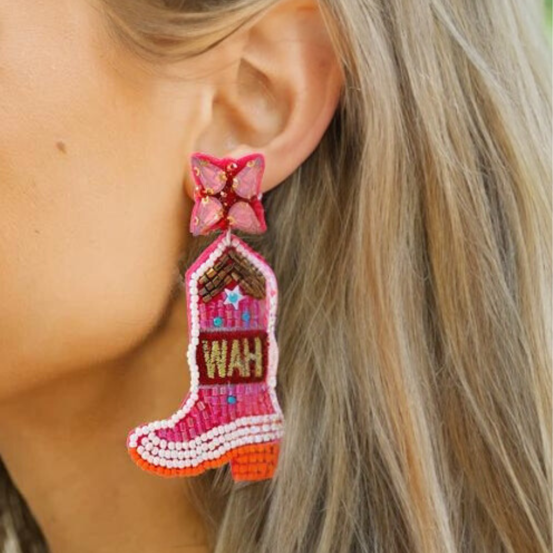 Cowboy statement oorbellen