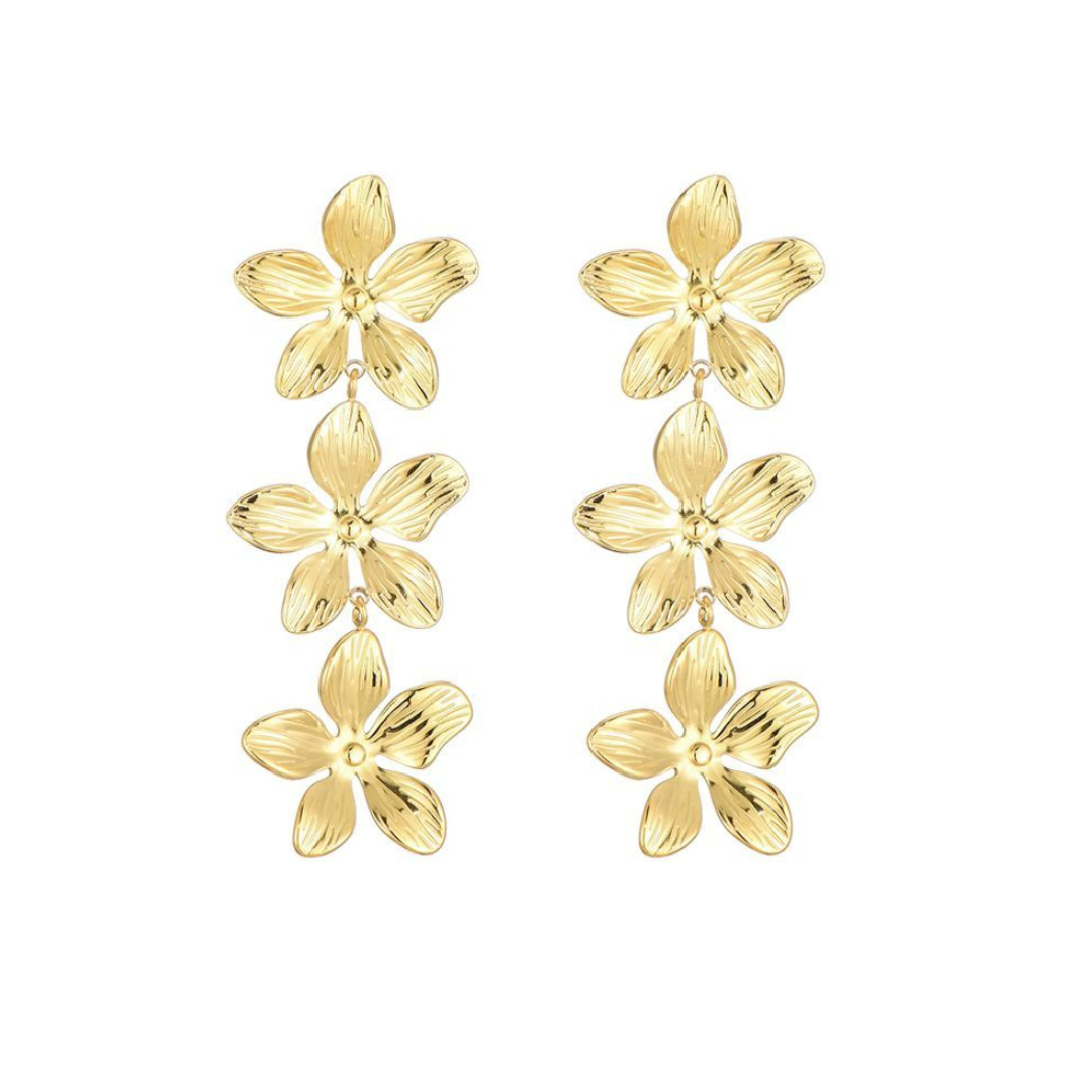 Bloemen statement oorbellen