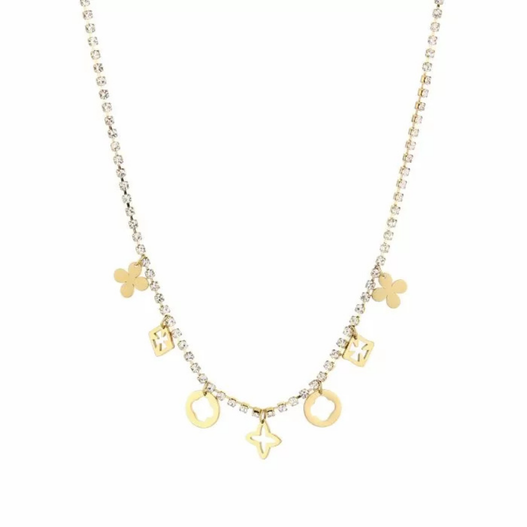 Glitter ketting met icoontjes