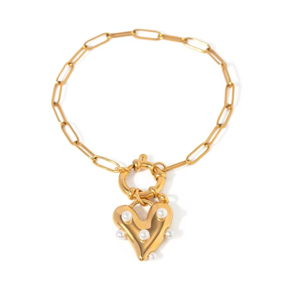 Armband met hart parel