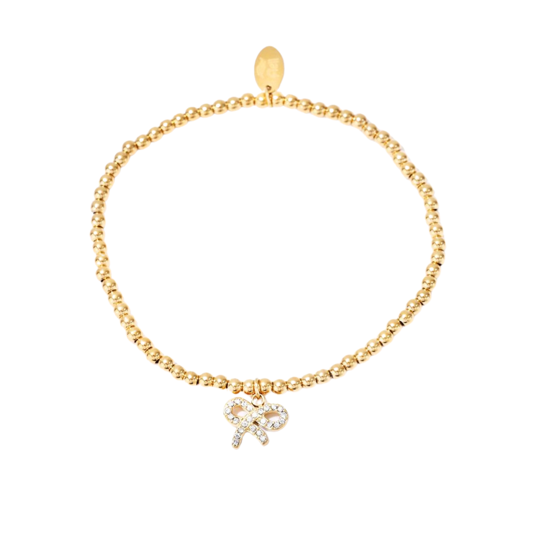 Gouden armband met strik kristal