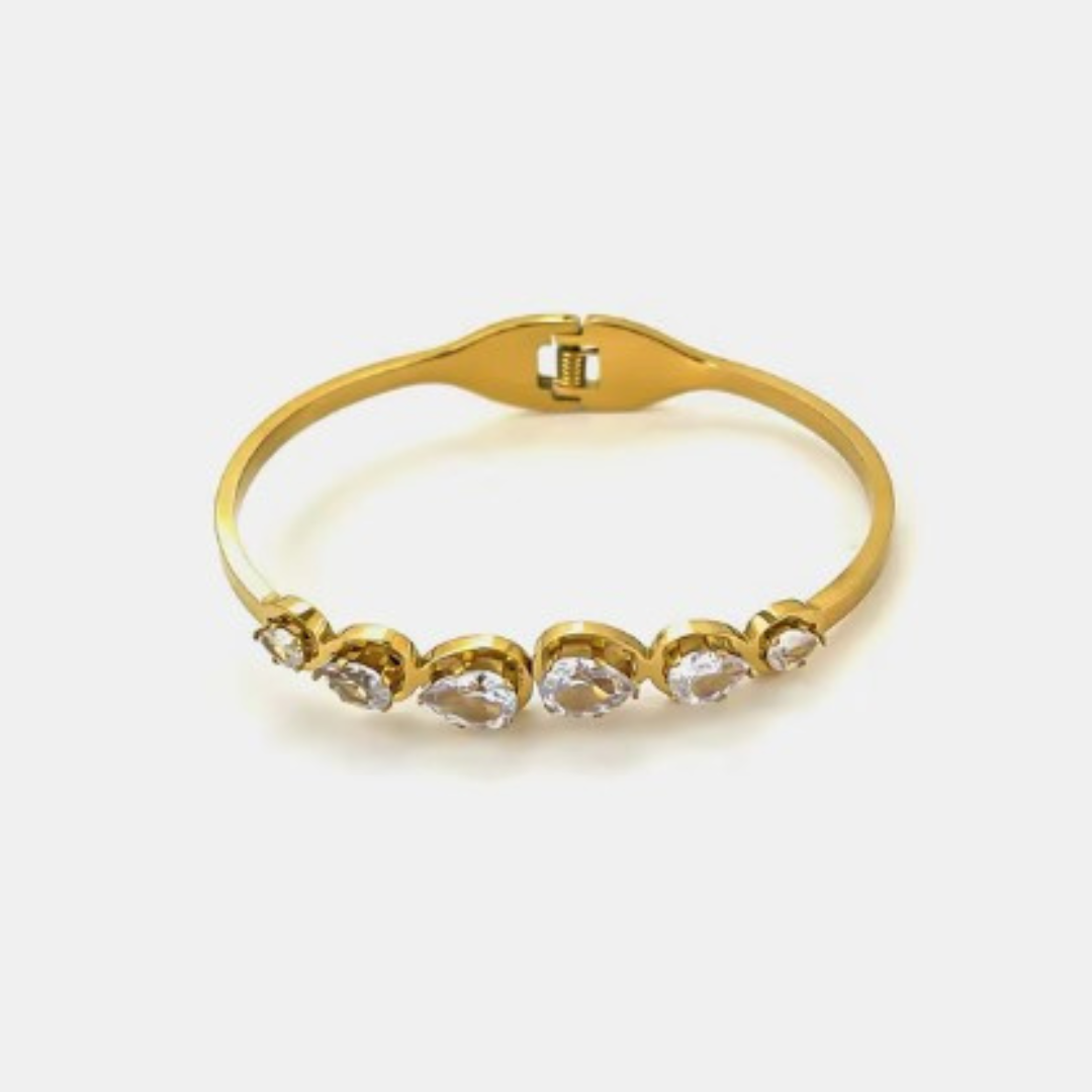 Gouden armband met zirkonia steentjes