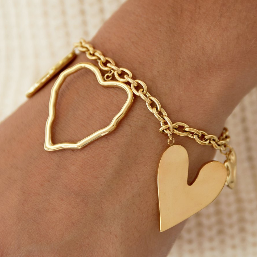 Unieke hart armband goud