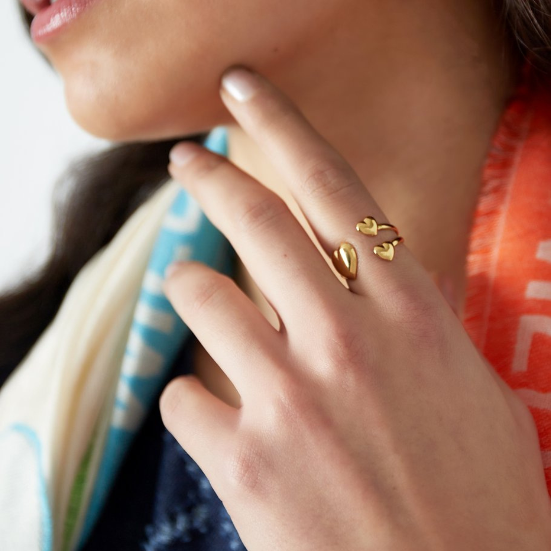 Drie hartjes ring