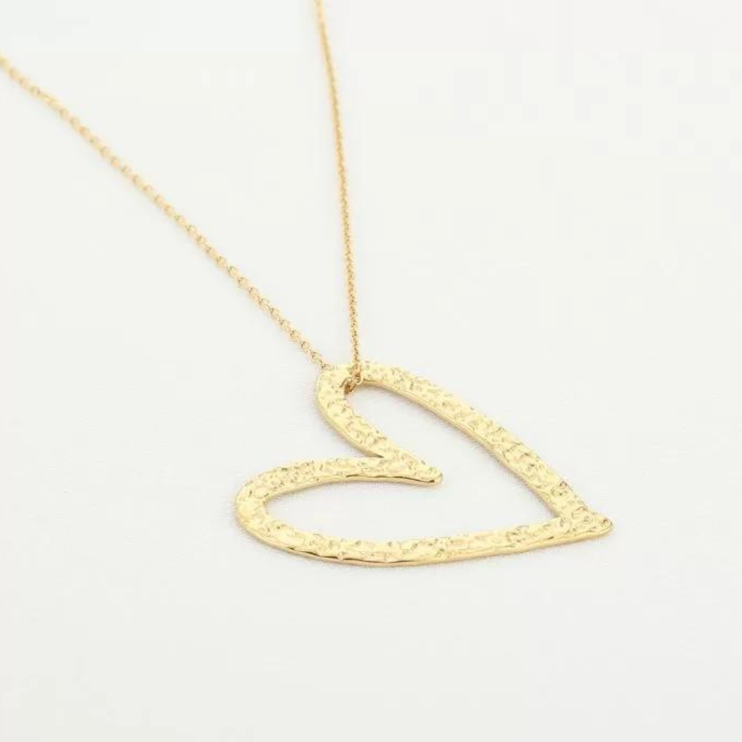 Gouden ketting met open hart