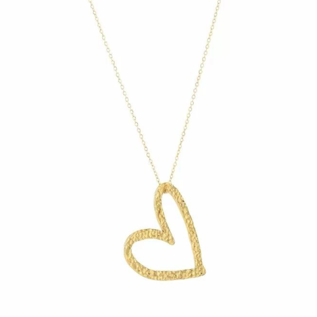 Gouden ketting met open hart