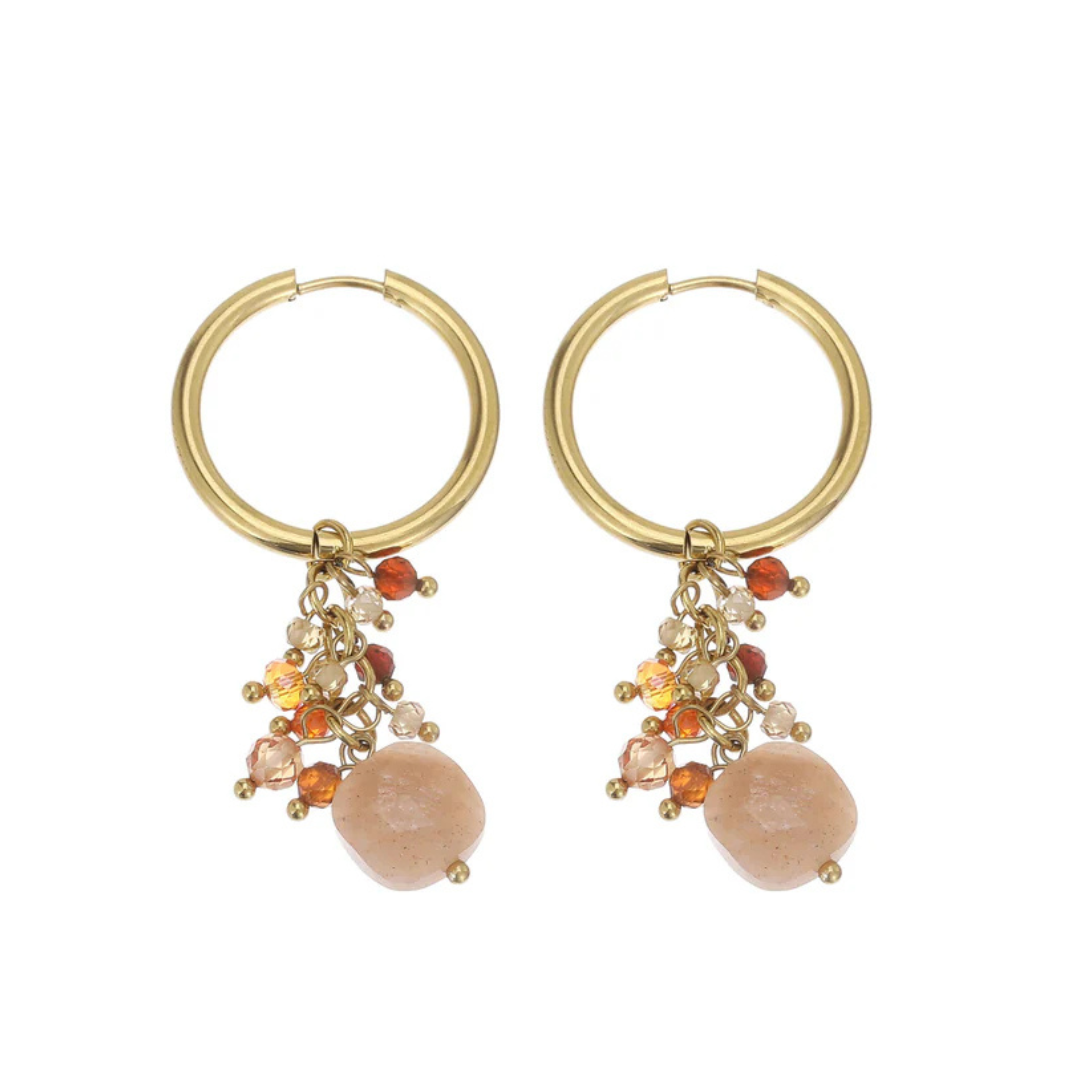 Gouden oorbellen met kraaltjes