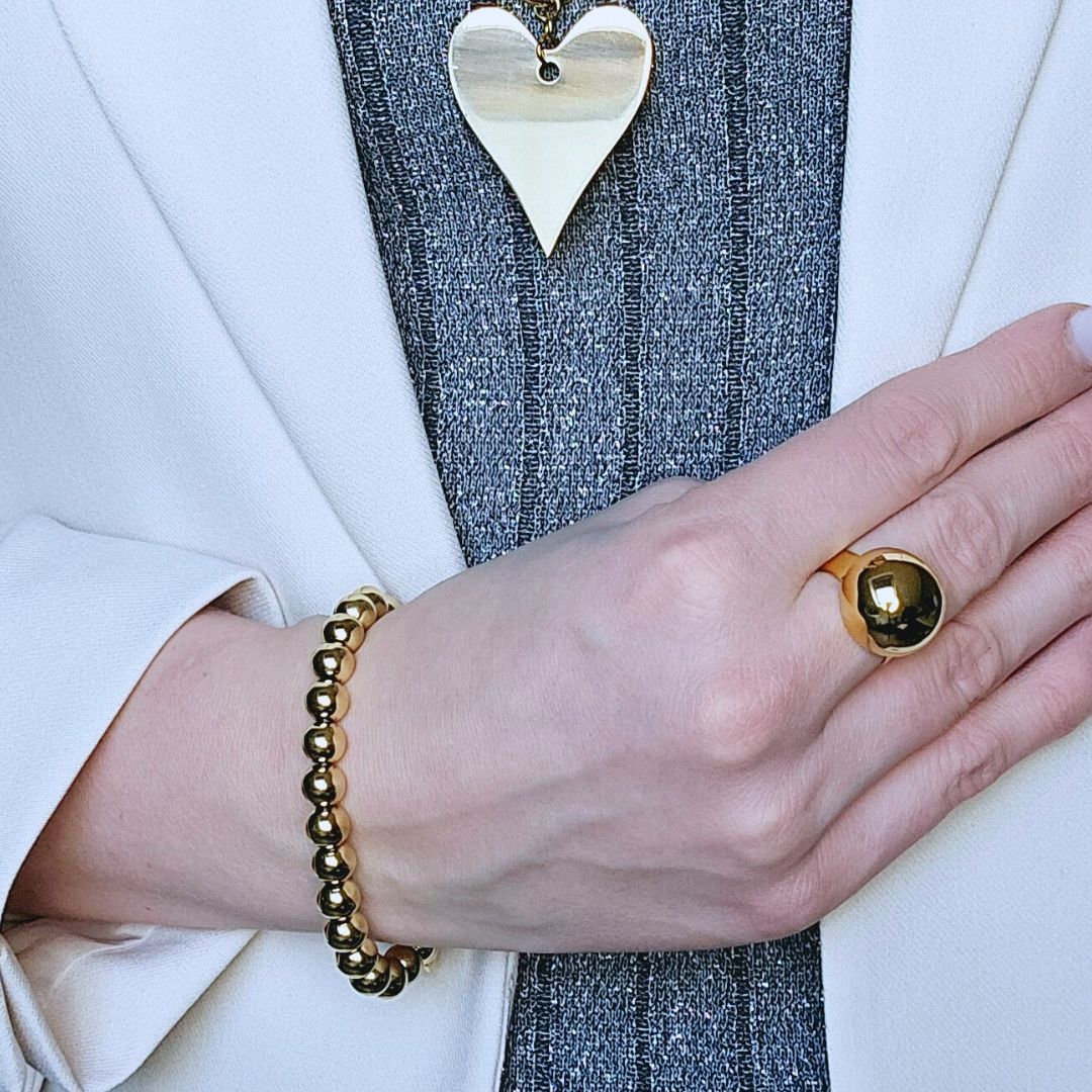 Grote bollen armband goud