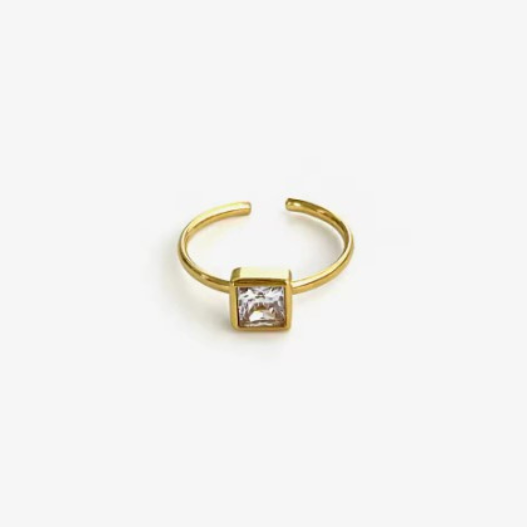 Gouden ring vierkant