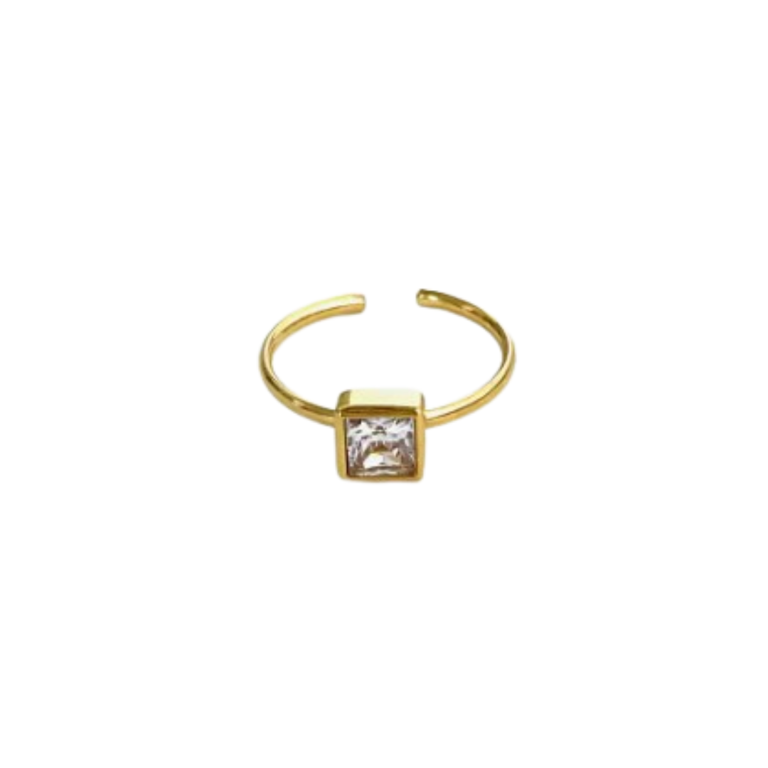 Gouden ring vierkant