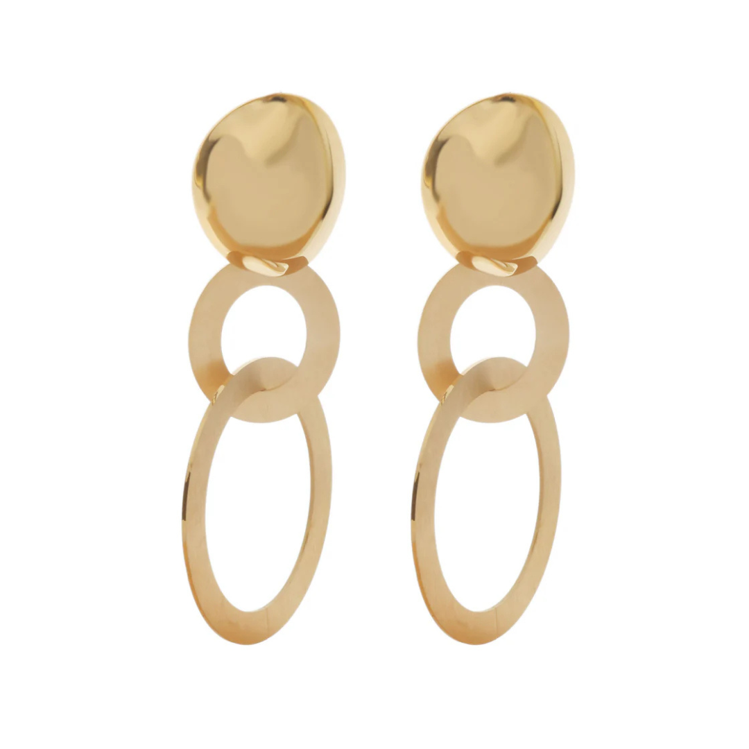 Gouden statement oorbellen ovale ringen
