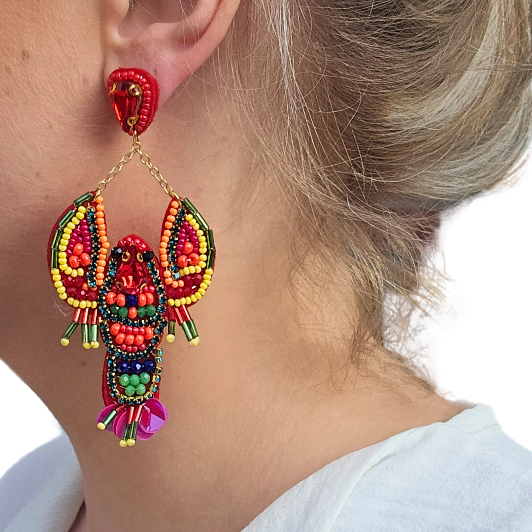 Trendy kreeft statement oorbellen