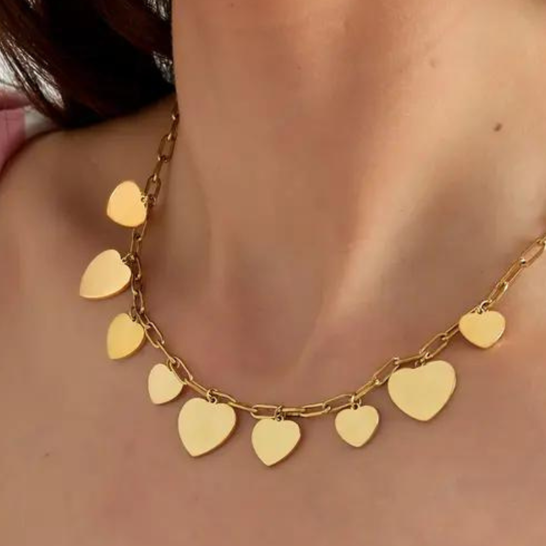 Hartjes party ketting goud