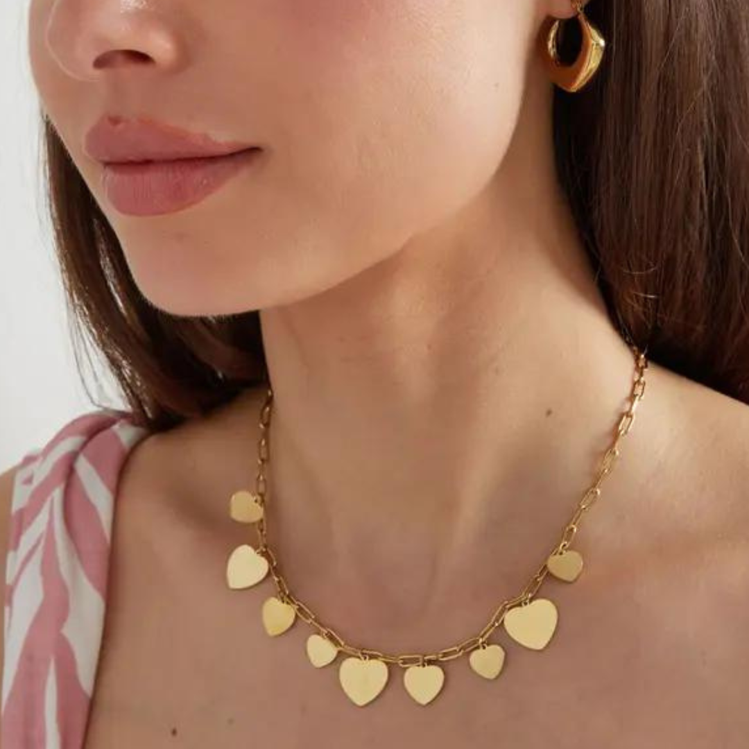 Hartjes party ketting goud