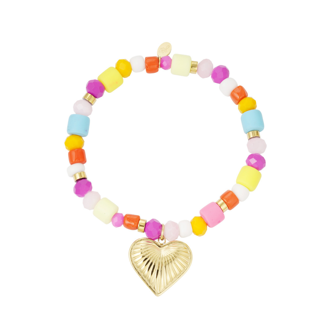 Kleurrijke armband met hart