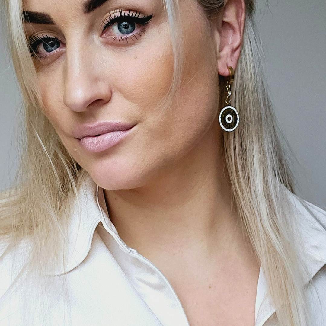 Oorbellen rond met steentjes