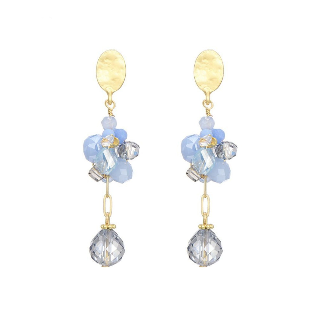 Blauwe hanger oorbellen