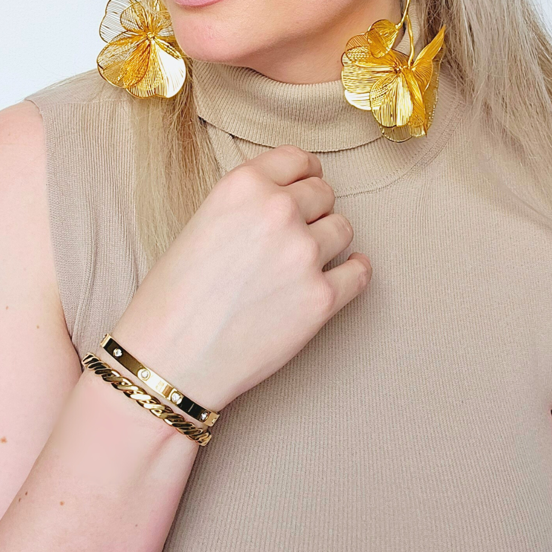 Gedraaide gouden armband