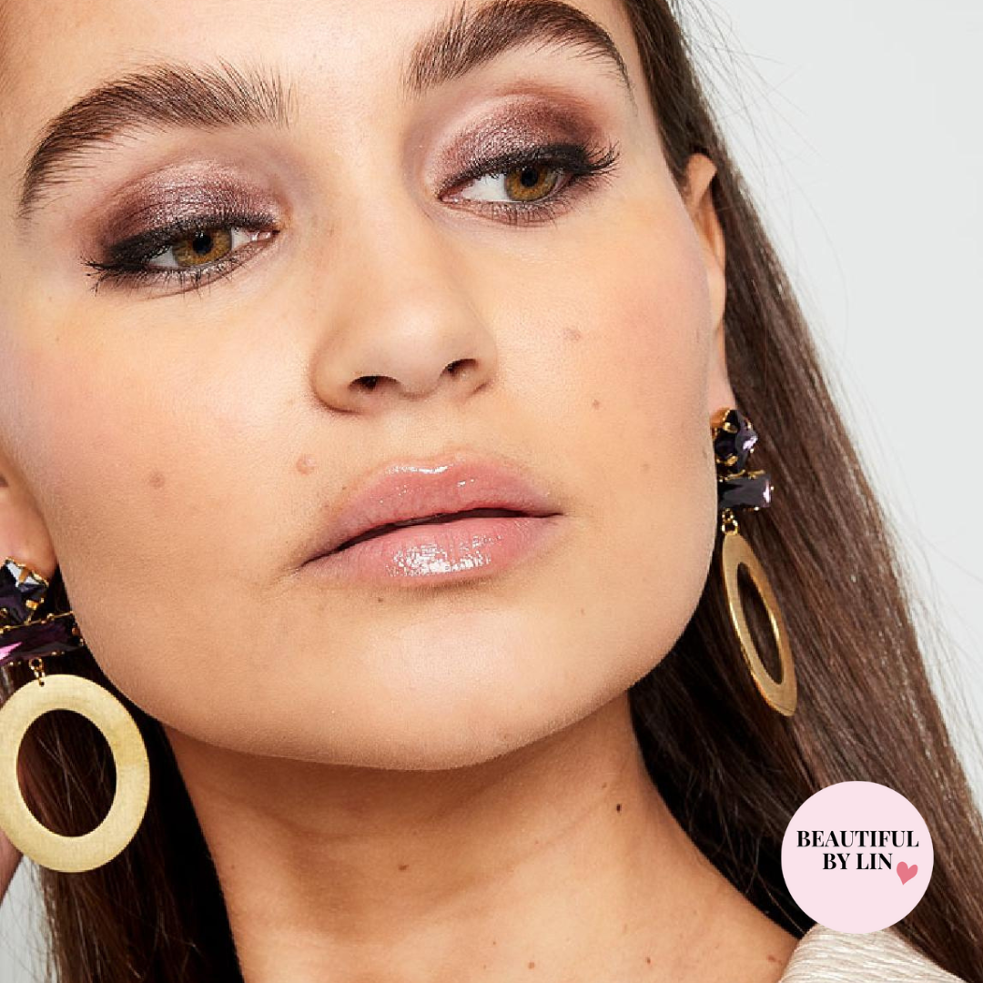 Purple stone statement oorbellen