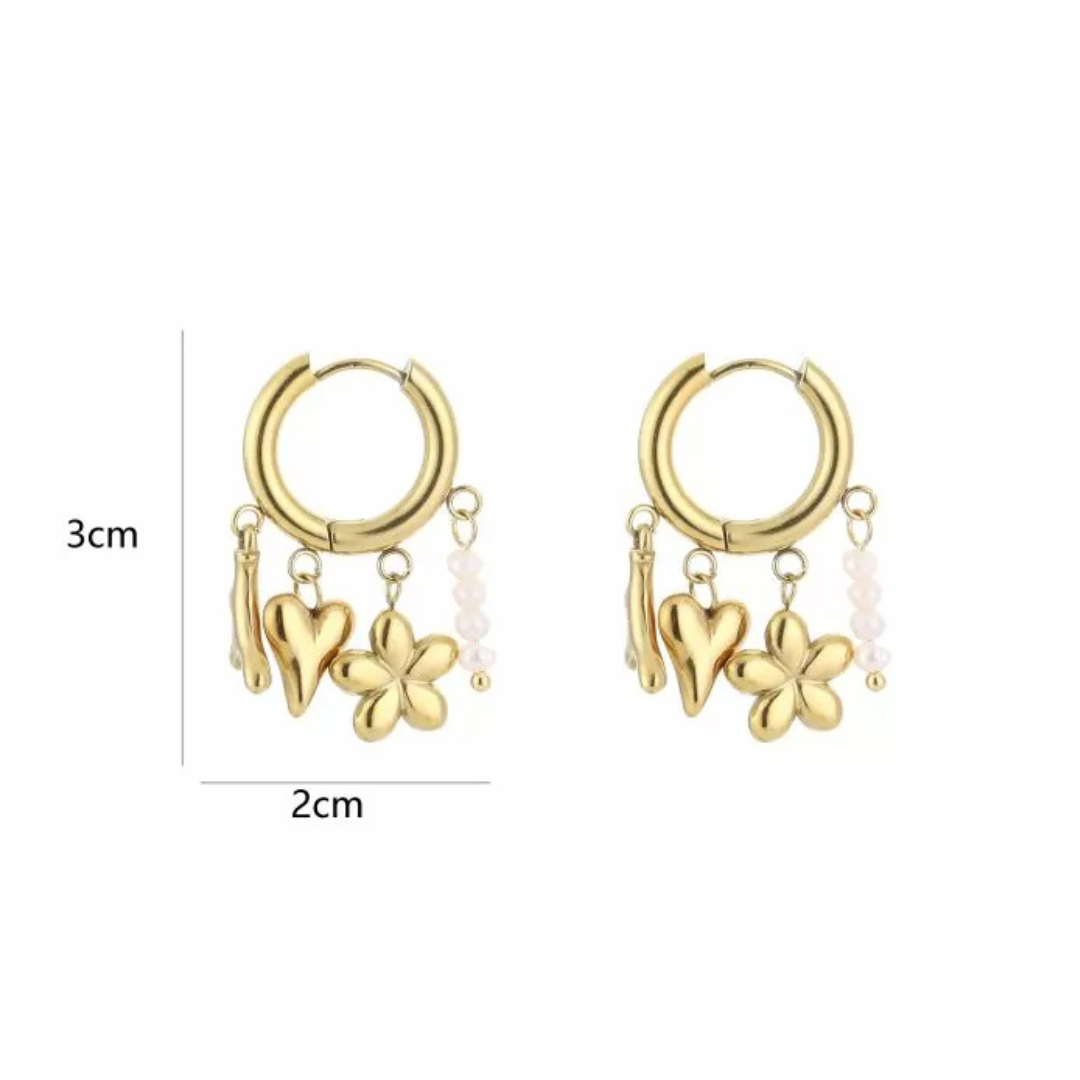 Oorbellen met bedels goud