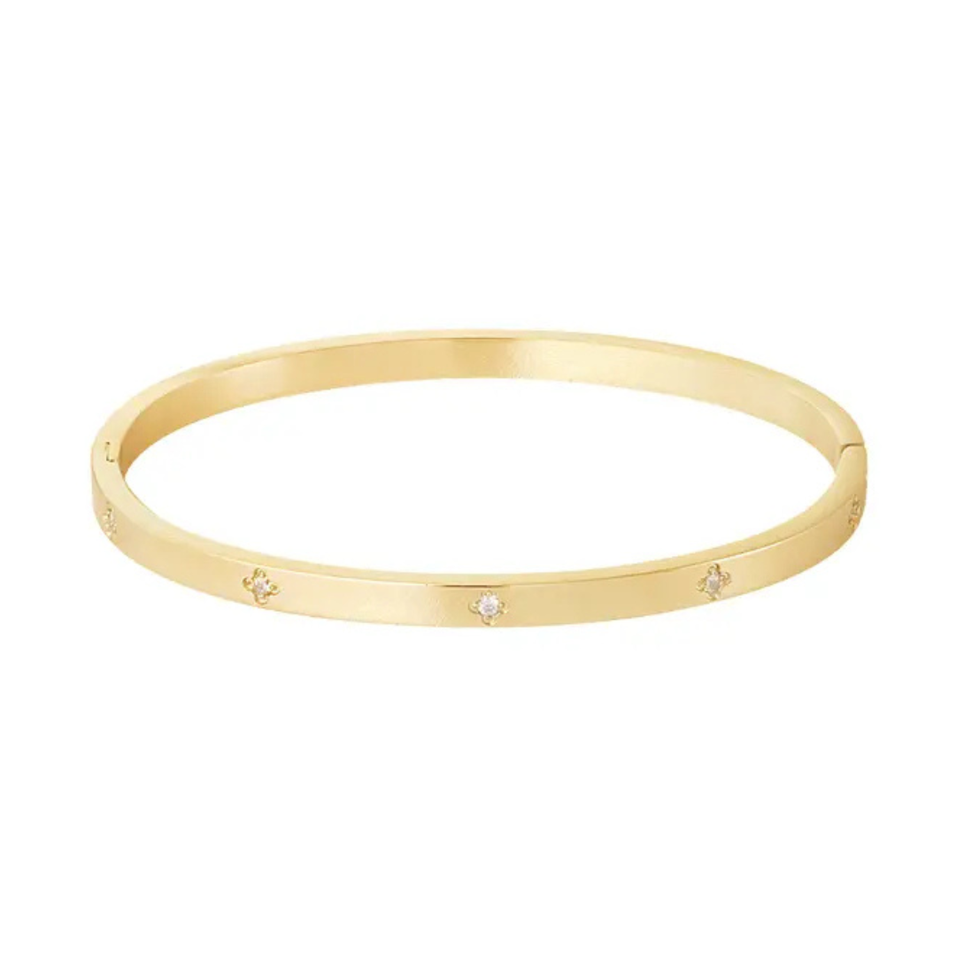 Slavenarmband steentjes goud