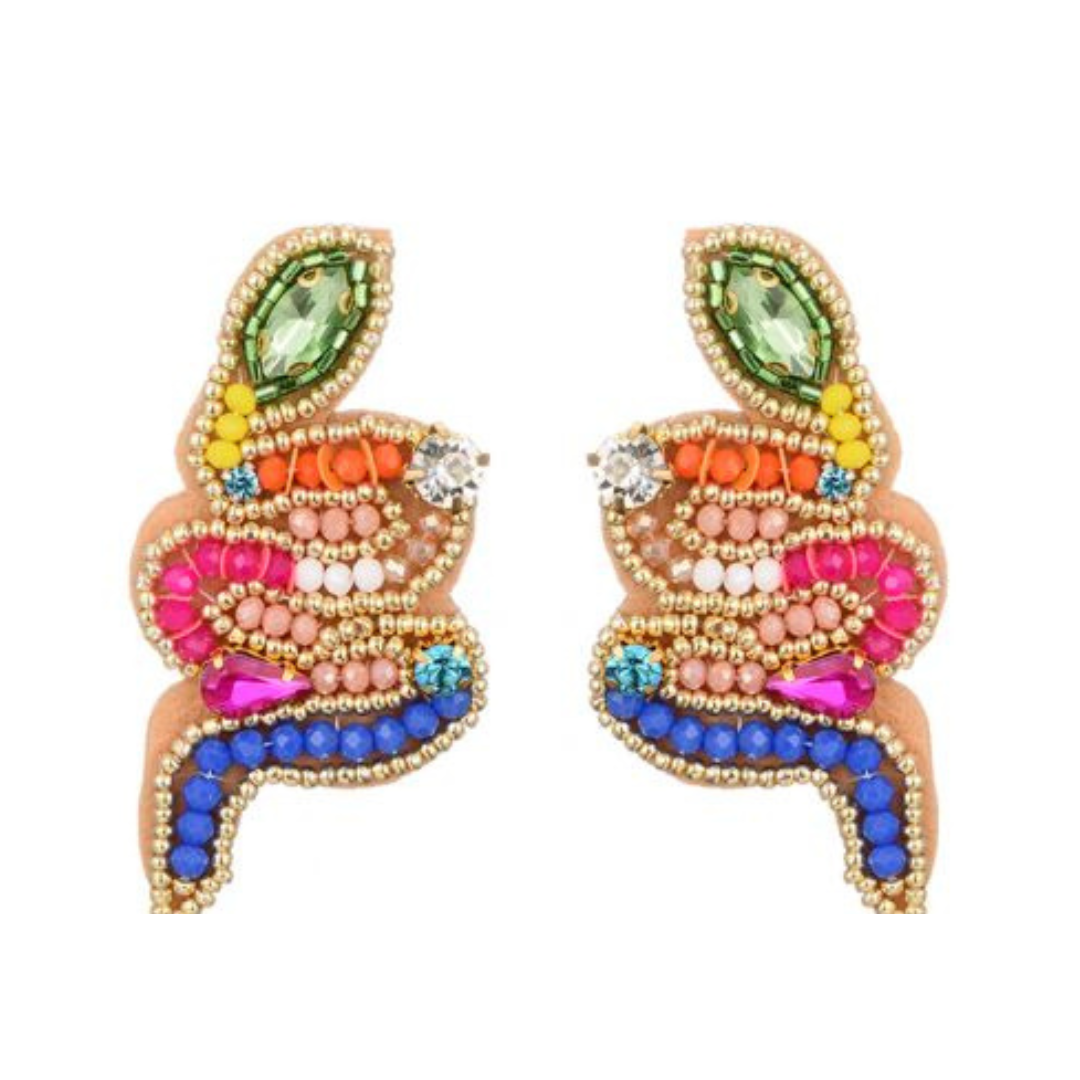 Gekleurde statement oorbellen slang