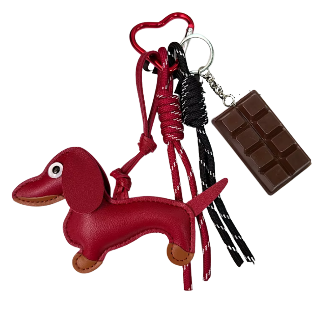 Teckel hanger chocolade rood
