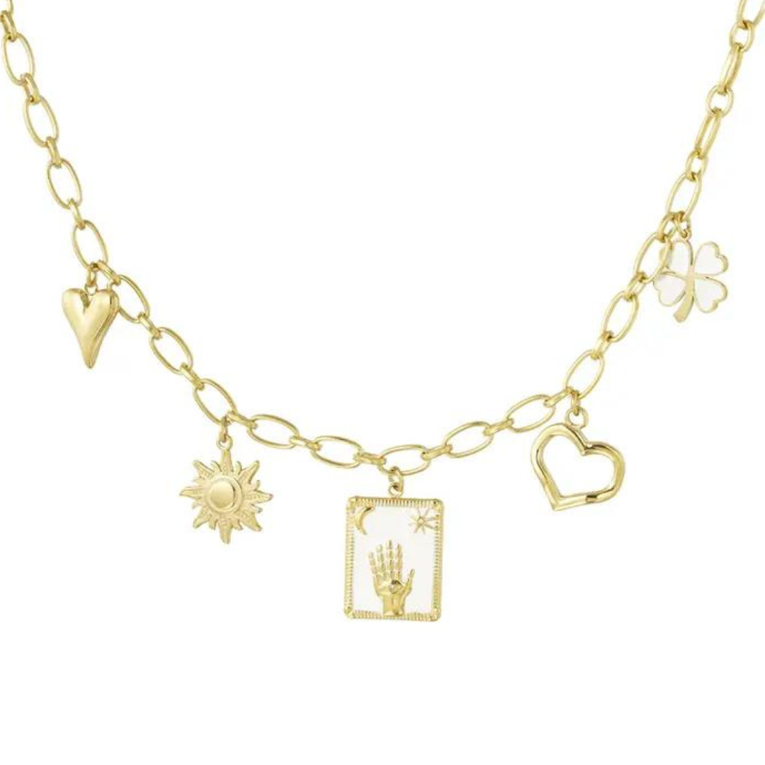 Bedelketting raise your hand - goud