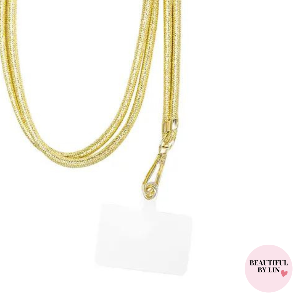 Telefoonkoord metallic - goud