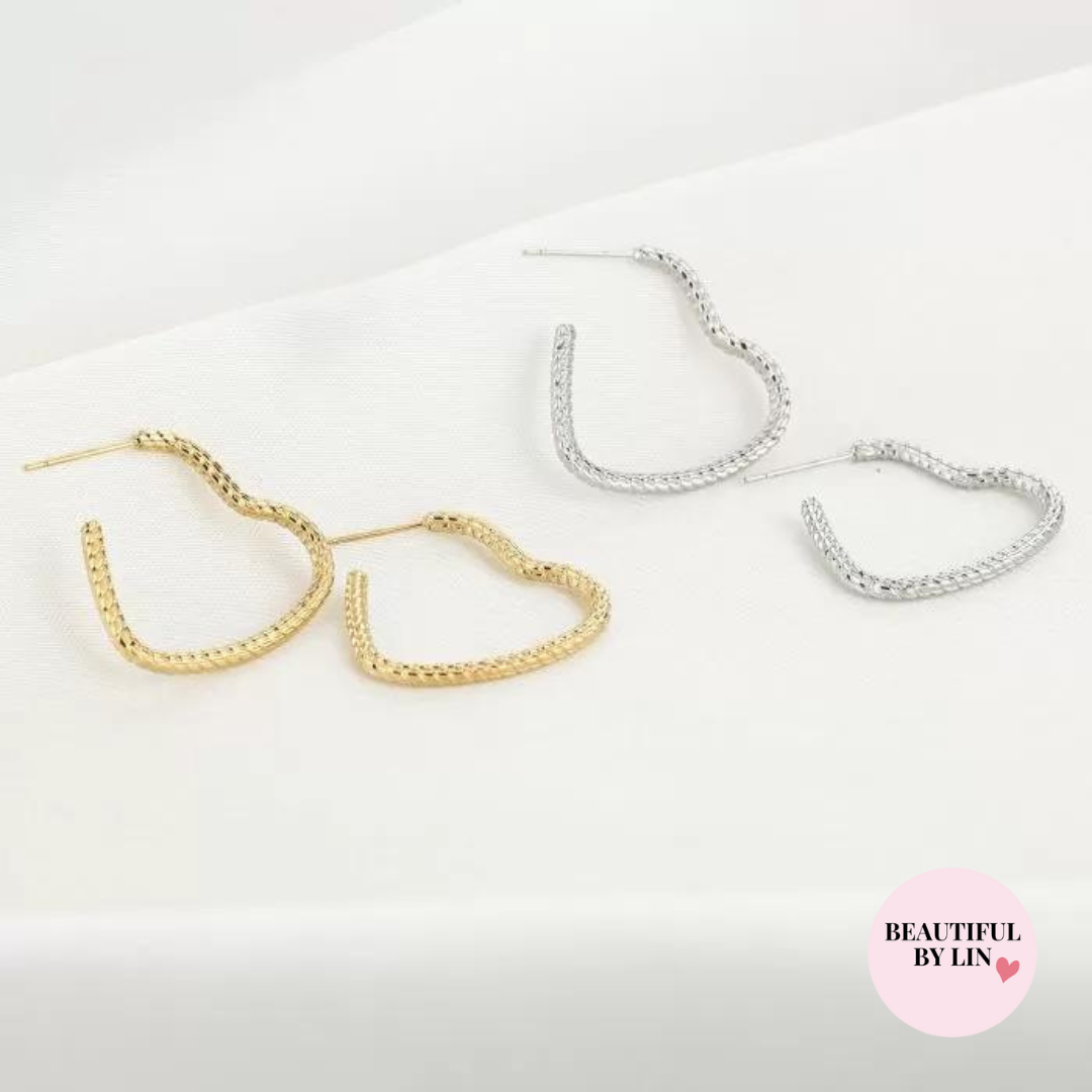 Trendy hart oorbellen
