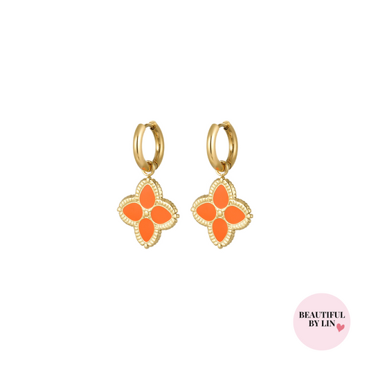 Orange blossom oorbellen