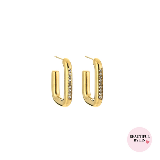 Luxury oorbellen met steentjes