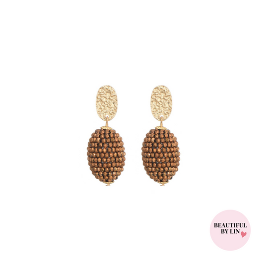 Touch of sparkle oorbellen bronze