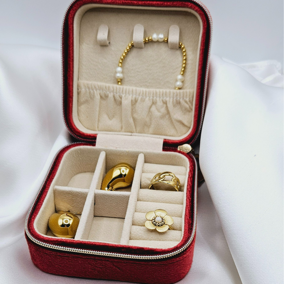 Fluwelen vierkant sieraden doosje