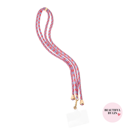 Telefoonkoord roze multi