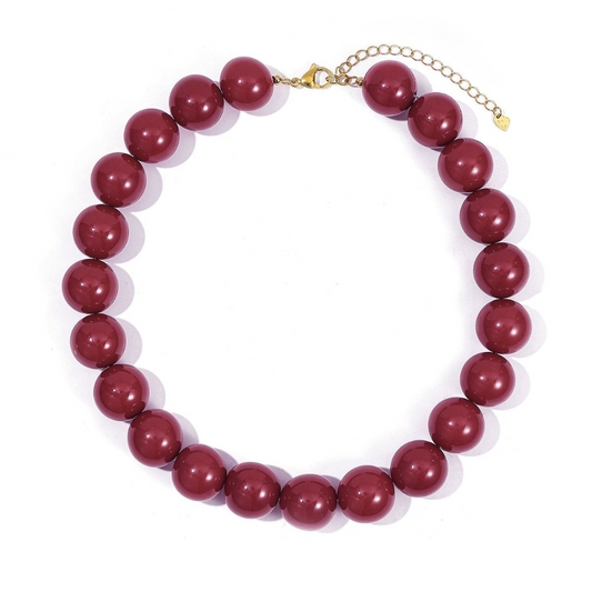 Kauwgomballen ketting donkerrood