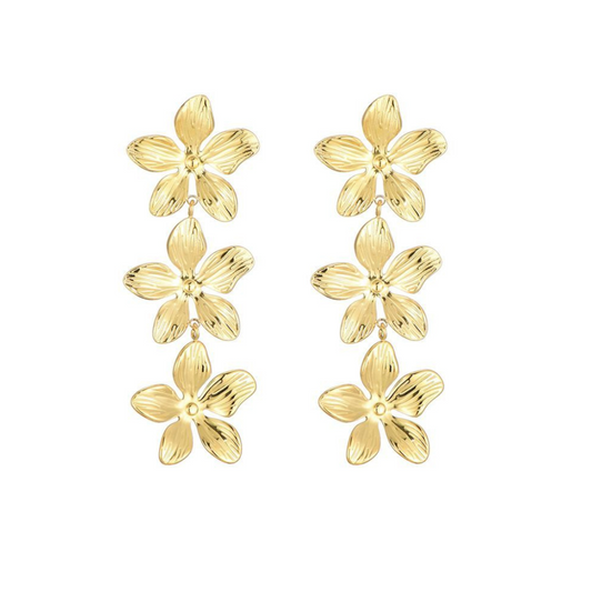 Bloemen statement oorbellen
