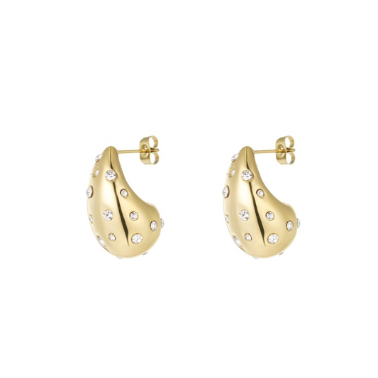 Druppel oorbellen met strass