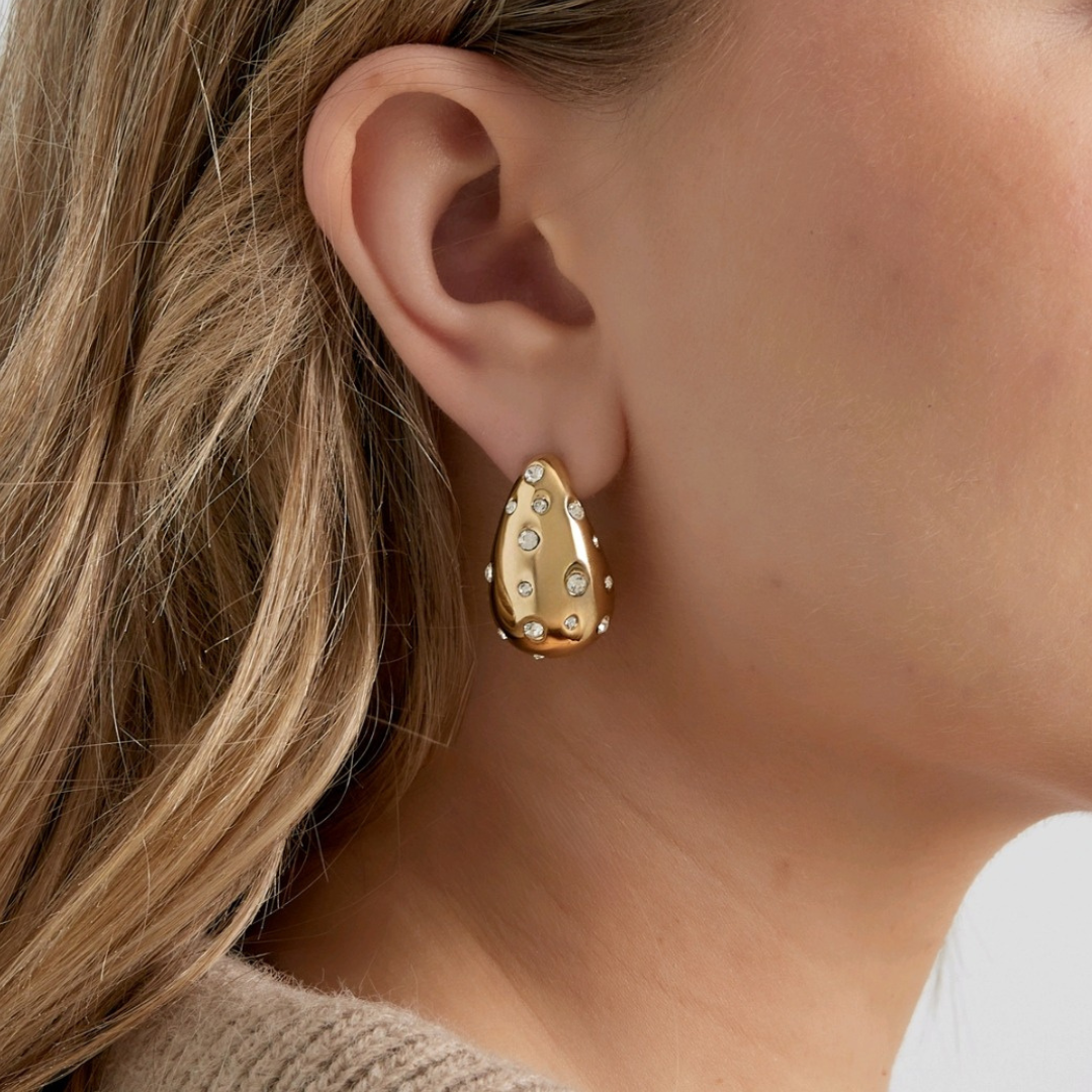 Druppel oorbellen met strass