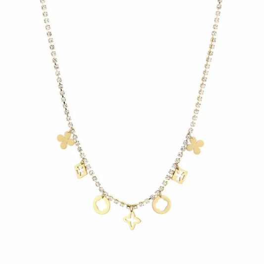 Glitter ketting met icoontjes