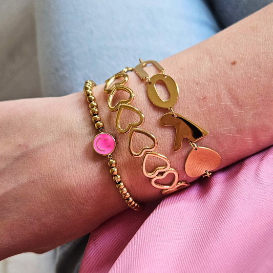 Schakel armband met ''I ♥ YOU''