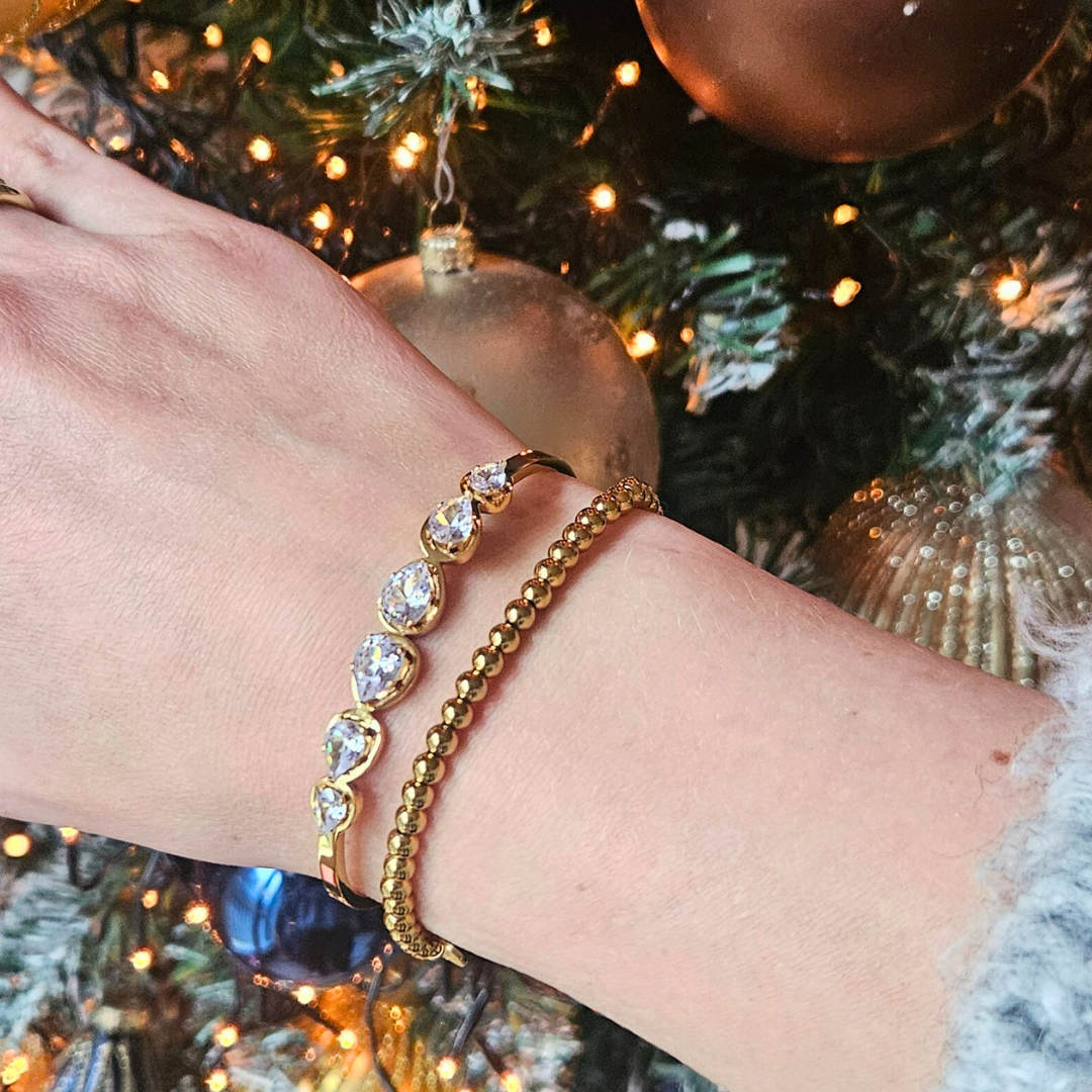 Gouden armband met zirkonia steentjes